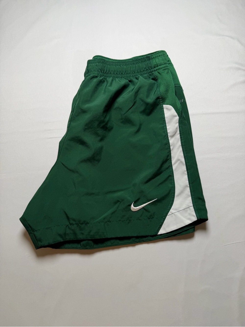 Nike Women's Green Running Shorts with White Accent - Picture 3 of 4